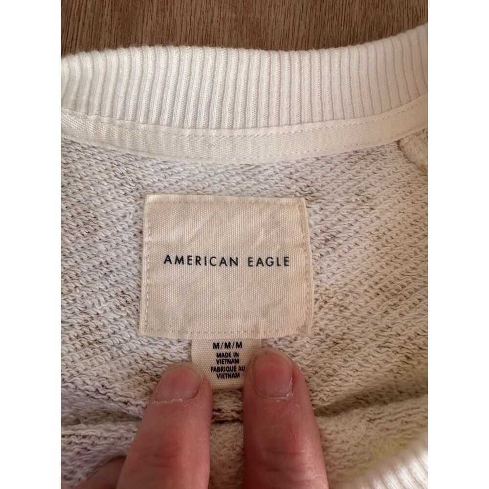 American Eagle Women’s Patchwork Sweatshirt Cream… - image 4